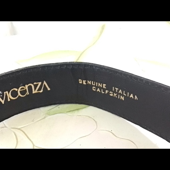 NWT VINTAGE Vincenza Black Calf Leather Italian Belt 32\'
37\' main image 4